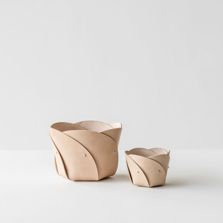 Poppy Natural Leather Basket