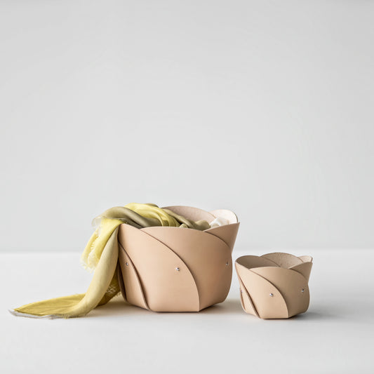 Poppy Natural Leather Basket