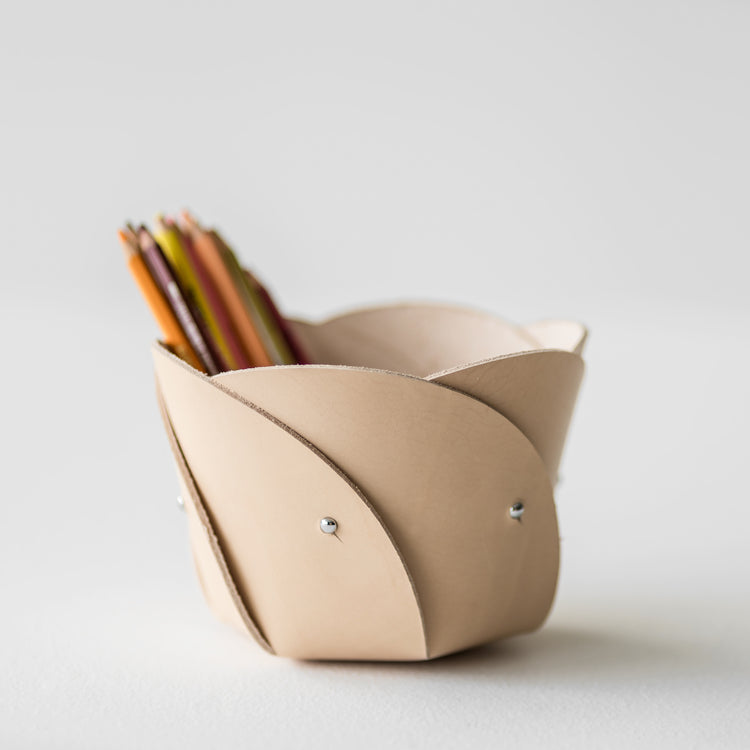 Poppy Natural Leather Basket
